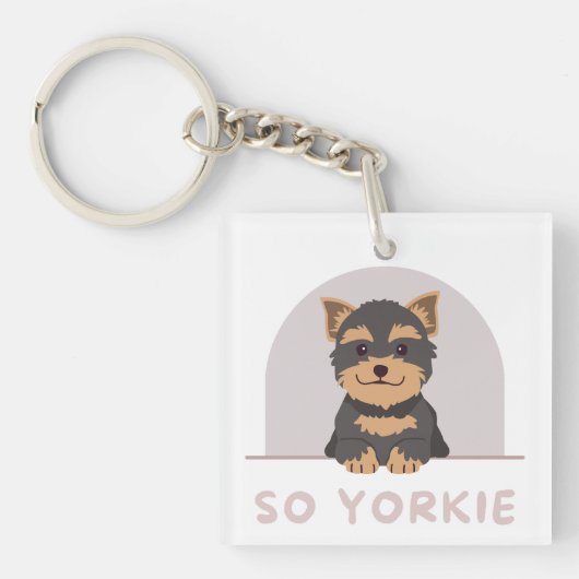Schattigee Yorkshire Terriër Hond Dieren Lov Sleutelhanger (voorkant)