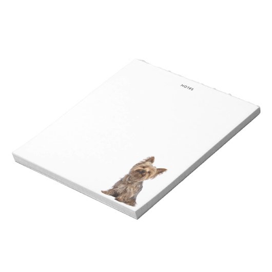 Schattigee Yorkshire Terriër Hond Gepersonaliseerd Notitieblok (Linkerzijde)