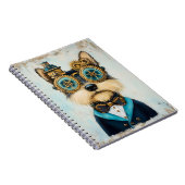 Schattigee Yorkshire Terriër Hond in Goggles K3 Ni Notitieboek (Rechterzijde)