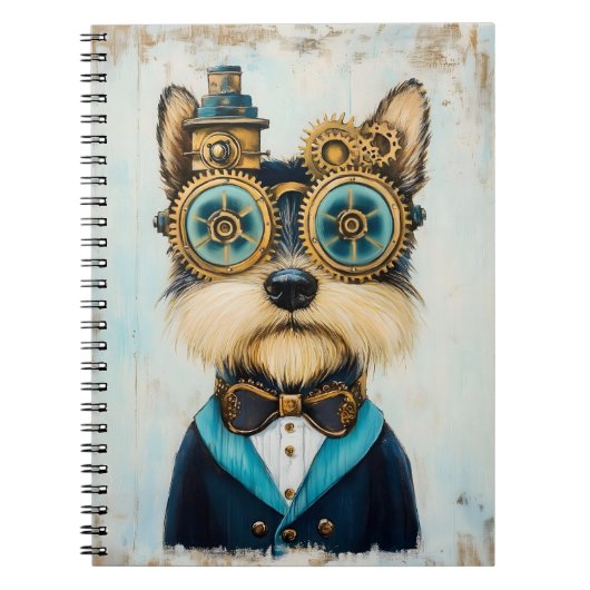 Schattigee Yorkshire Terriër Hond in Goggles K3 Ni Notitieboek (Voorkant)