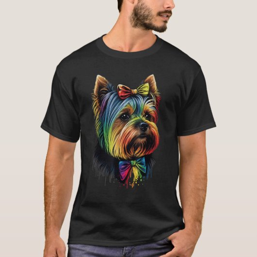 Schattigee Yorkshire Terriër Hond op Yorkshire Ter T-shirt (Voorkant)
