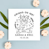 Schattigee Yorkshire terrier Hondenbruiloft Drink  Servet