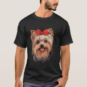Schattigee Yorkshire Terrier in een Bow Stropdas H T-shirt (Voorkant)