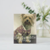 Schattigee Yorkshire Terrier in pyjama met Quote Briefkaart (Staand voorkant)