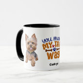 Schattigee Yorkshire Terrier Je maakt mijn staart  Mok (Voorkant links)