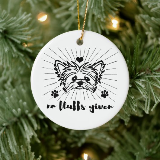Schattigee Yorkshire Terrier No Fluffs Gezien Meme Keramisch Ornament (Boom)