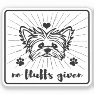 Schattigee Yorkshire Terrier No Fluffs Gezien Meme Sticker