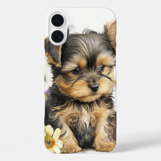 SCHATTIGEE YORKSHIRE TERRIER PUPPYHOND IN WILDE BL Case-Mate iPhone CASE (Achterkant)