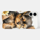 SCHATTIGEE YORKSHIRE TERRIER PUPPYHOND IN WILDE BL Case-Mate iPhone CASE (Achterkant (horizontaal))