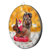 Schattigee Yorkshire Terrier Vrolijk kerstfeest Dartbord (Voorkant Rechts)