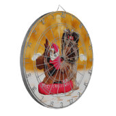Schattigee Yorkshire Terrier Vrolijk kerstfeest Dartbord (Voorkant Links)