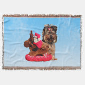 Schattigee Yorkshire Terrier Vrolijk kerstfeest Deken (Voorkant)