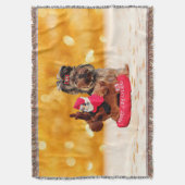 Schattigee Yorkshire Terrier Vrolijk kerstfeest Deken (Voorkant Verticaal)