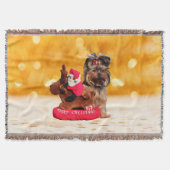 Schattigee Yorkshire Terrier Vrolijk kerstfeest Deken (Voorkant)