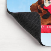 Schattigee Yorkshire Terrier Vrolijk kerstfeest Muismat (Hoek)