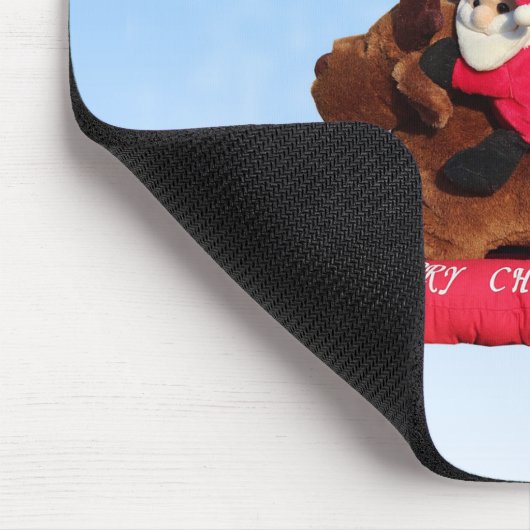 Schattigee Yorkshire Terrier Vrolijk kerstfeest Muismat (Hoek)