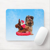 Schattigee Yorkshire Terrier Vrolijk kerstfeest Muismat (Met muis)