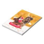 Schattigee Yorkshire Terrier Vrolijk kerstfeest Notitieblok (Linkerzijde)