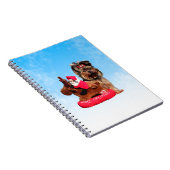 Schattigee Yorkshire Terrier Vrolijk kerstfeest Notitieboek (Rechterzijde)