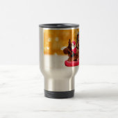 Schattigee Yorkshire Terrier Vrolijk kerstfeest Reisbeker (Center)