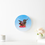 Schattigee Yorkshire Terrier Vrolijk kerstfeest Ronde Klok (Huis)