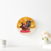 Schattigee Yorkshire Terrier Vrolijk kerstfeest Ronde Klok (Huis)