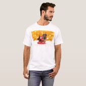 Schattigee Yorkshire Terrier Vrolijk kerstfeest T-shirt (Voorkant volledig)