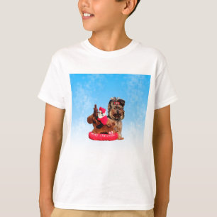 Schattigee Yorkshire Terrier Vrolijk kerstfeest T-shirt
