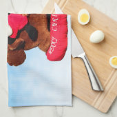 Schattigee Yorkshire Terrier Vrolijk kerstfeest Theedoek (Quarter Fold)