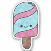 Schattigee yummy stick ijsje sticker (Voorkant)
