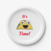 Schattigee Yummy Taco Time Fiesta Papieren Bordje (Voorkant)