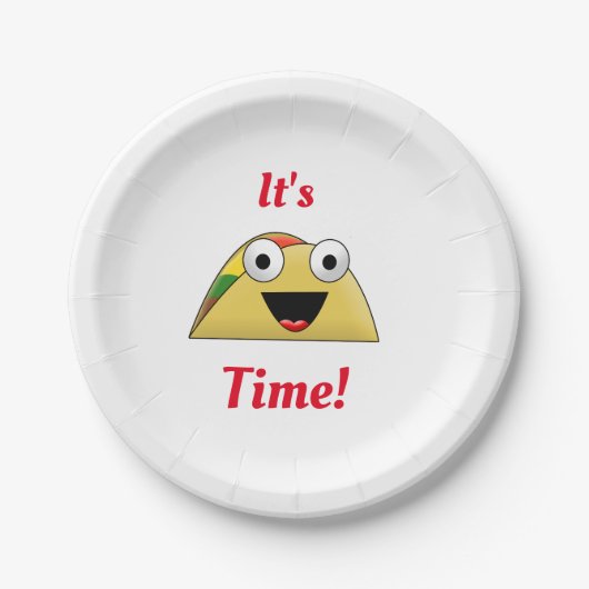 Schattigee Yummy Taco Time Fiesta Papieren Bordje (Voorkant)