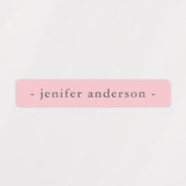 Schattigee Zachte Roze Gingham Kinder Waterdichte Labels (Design 2)