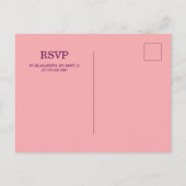 Schattigee zalm Roze Magische Eenhoorn Verjaardags Uitnodiging Briefkaart (Achterkant)