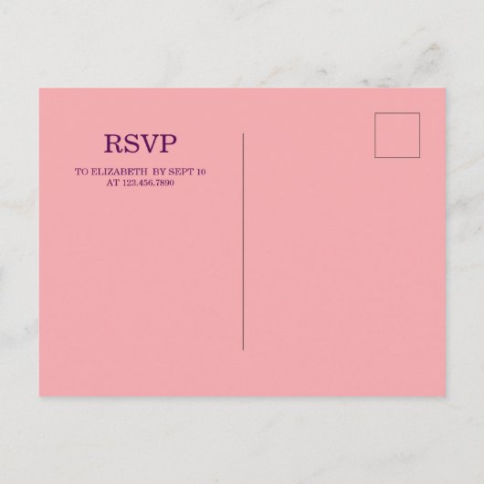 Schattigee zalm Roze Magische Eenhoorn Verjaardags Uitnodiging Briefkaart (Achterkant)