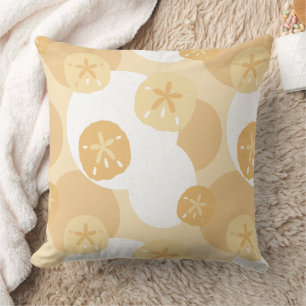 Schattigee Zanddollar Kustprint Beige White Patter Kussen