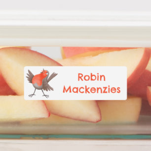 Schattigee zang Robin Bird cartoon gepersonaliseer Labels