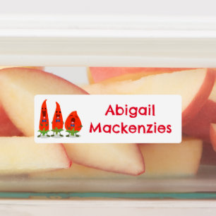 Schattigee zangchilipepers cartoon gepersonaliseer labels