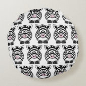 Schattigee Zebra aanpassen Rond Kussen (Achterkant)