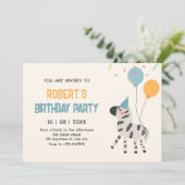 Schattigee zebra-ballonnen kaart (Staand voorkant)