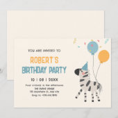 Schattigee zebra-ballonnen kaart (Voorkant / Achterkant)