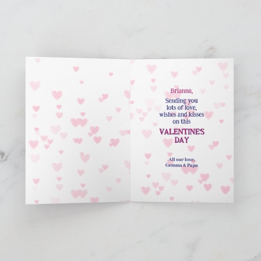 Schattigee Zebra Bloemen Gift Kleindochter Valenti Feestdagen Kaart (Binnen)