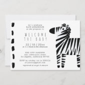 Schattigee Zebra Dusty Blue Boy Baby shower Uitnod Kaart (Voorkant)