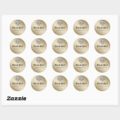 Schattigee Zebra Fleur de lis Glitter Gouden Ronde Ronde Sticker (Vel)