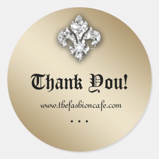 Schattigee Zebra Fleur de lis Glitter Gouden Ronde Ronde Sticker (Voorkant)