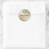 Schattigee Zebra Fleur de lis Glitter Gouden Ronde Sticker (Tas)