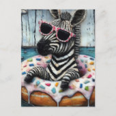 Schattigee Zebra geniet van een Float Trip in Doug Briefkaart (Voorkant)