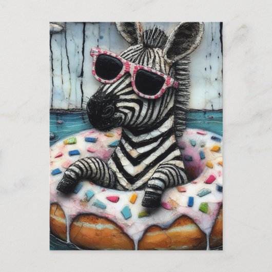 Schattigee Zebra geniet van een Float Trip in Doug Briefkaart (Voorkant)