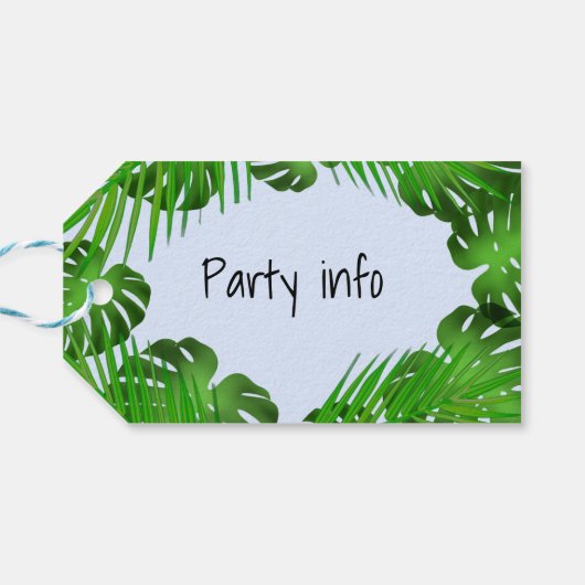 Schattigee zebra giraffe tijger oerwoud thema cadeaulabel (Achterkant Horizontaal)