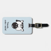 Schattigee Zebra | Hier | Gepersonaliseerd Bagagelabel (Voorkant horizontaal)